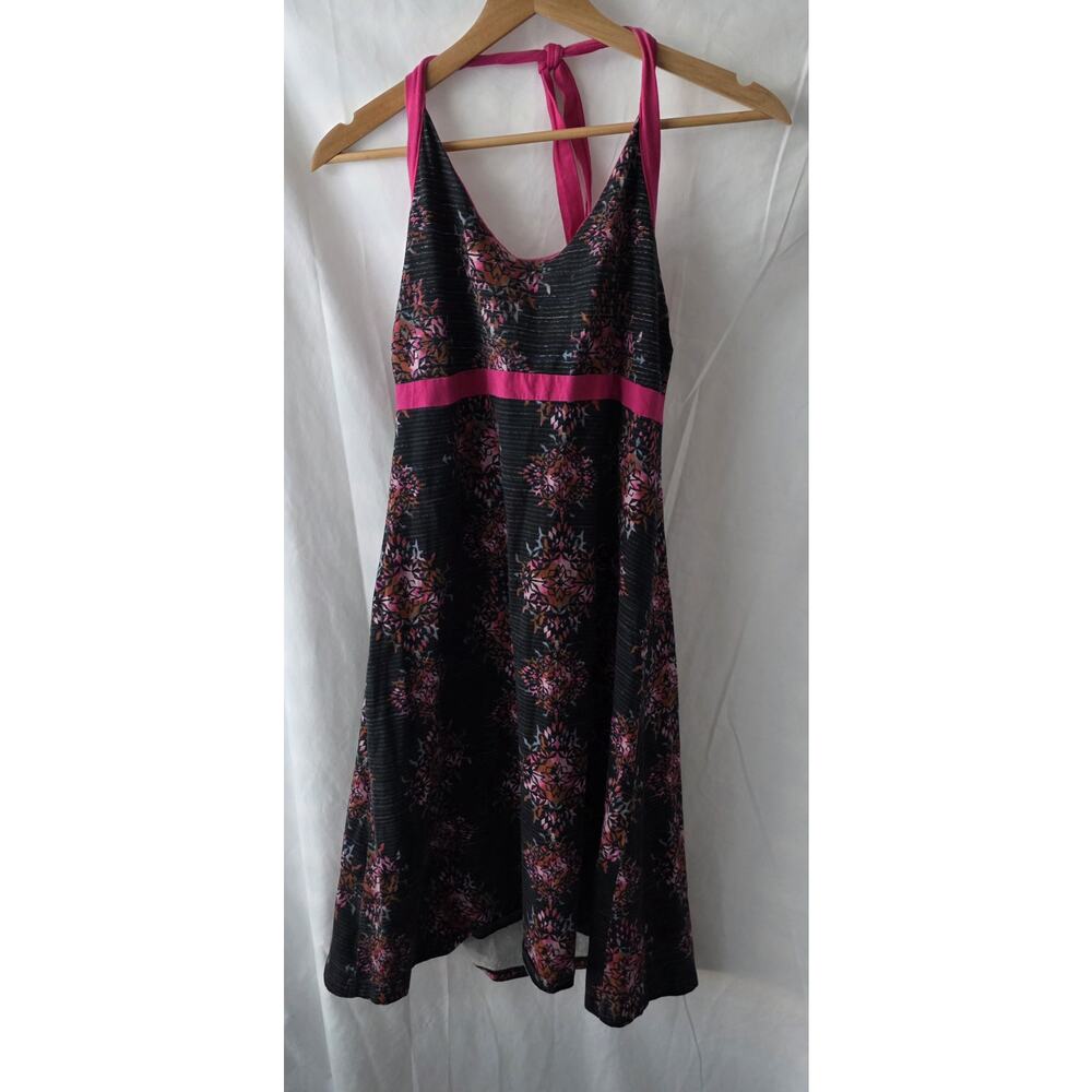 Patagonia Women's Iliana Geometric Halter Dress Pink Black Size Large